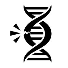 line illustration of DNA with single-strand break